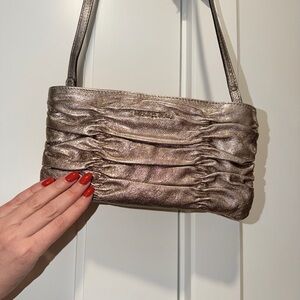 NEW Michael Kors Shimmering Silver Clutch